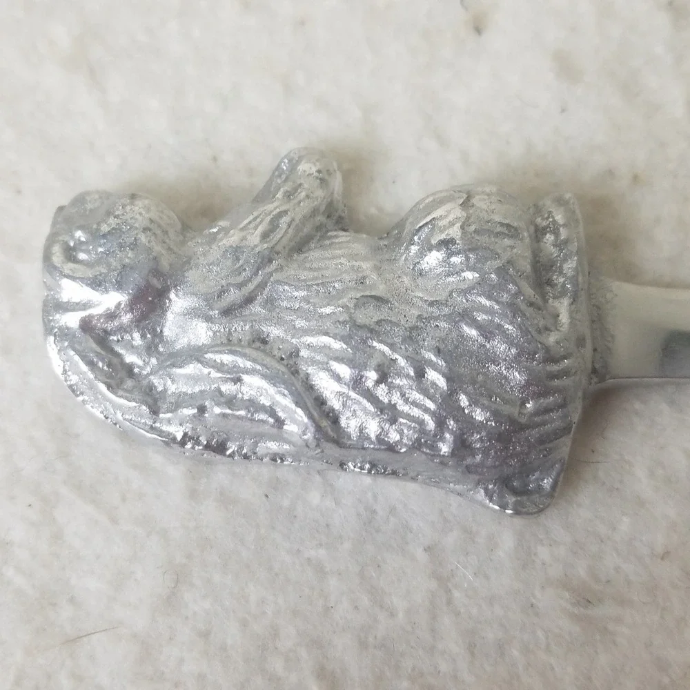 Bunny Rabbit‎ Butter Spreaders Cheese Knives Easter Spring Set of 4 Silver Tone